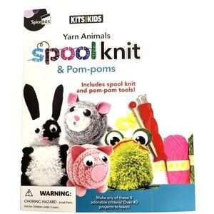 Spice Box Kits for Kids, Yarn Animals Spool Knit & Pom-poms, Over 40 projects